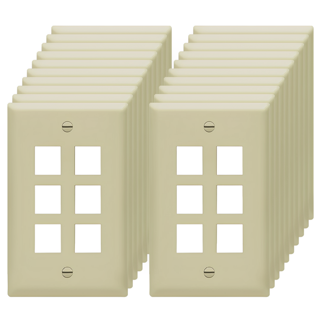 Enerlites Multimedia Face Plates 6-Port 1-Gang Keystone