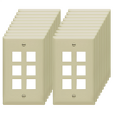 Enerlites Multimedia Face Plates 6-Port 1-Gang Keystone