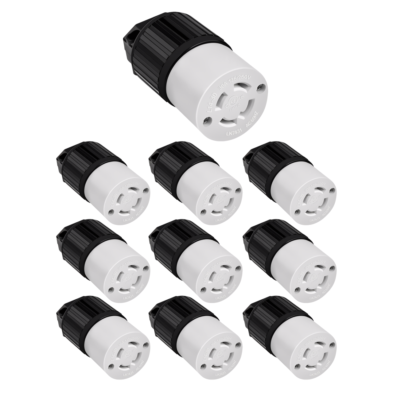 Enerlites Industrial Grade Locking Cord Connector, 30A, L14-30C