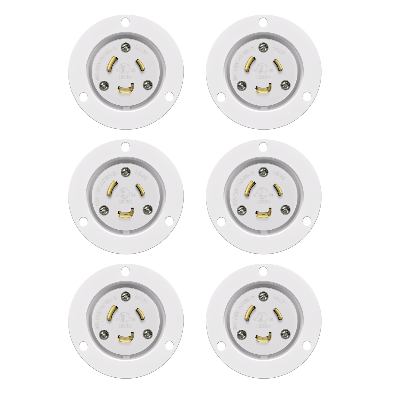 Enerlites Locking Flanged Inlet, 20A, L5-20PFI