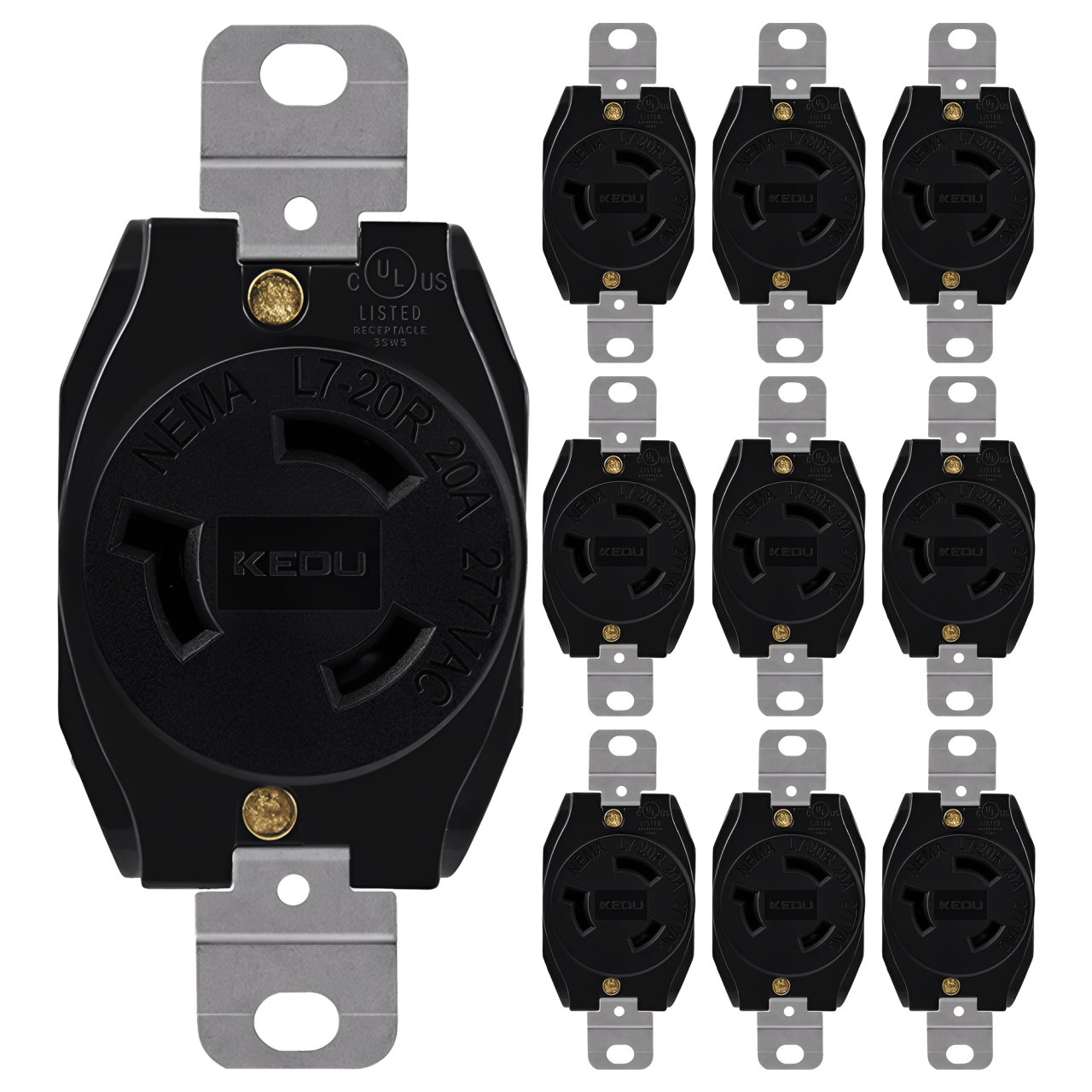 Enerlites Industrial Grade Locking Receptacle, 20A, L7-20R