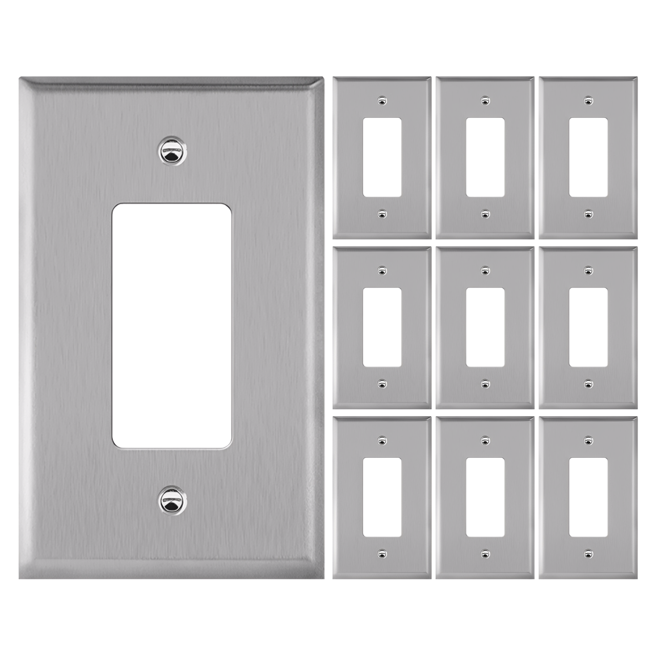 Enerlites Decorator/GFCI One-Gang Metal Wall Plate, Oversize