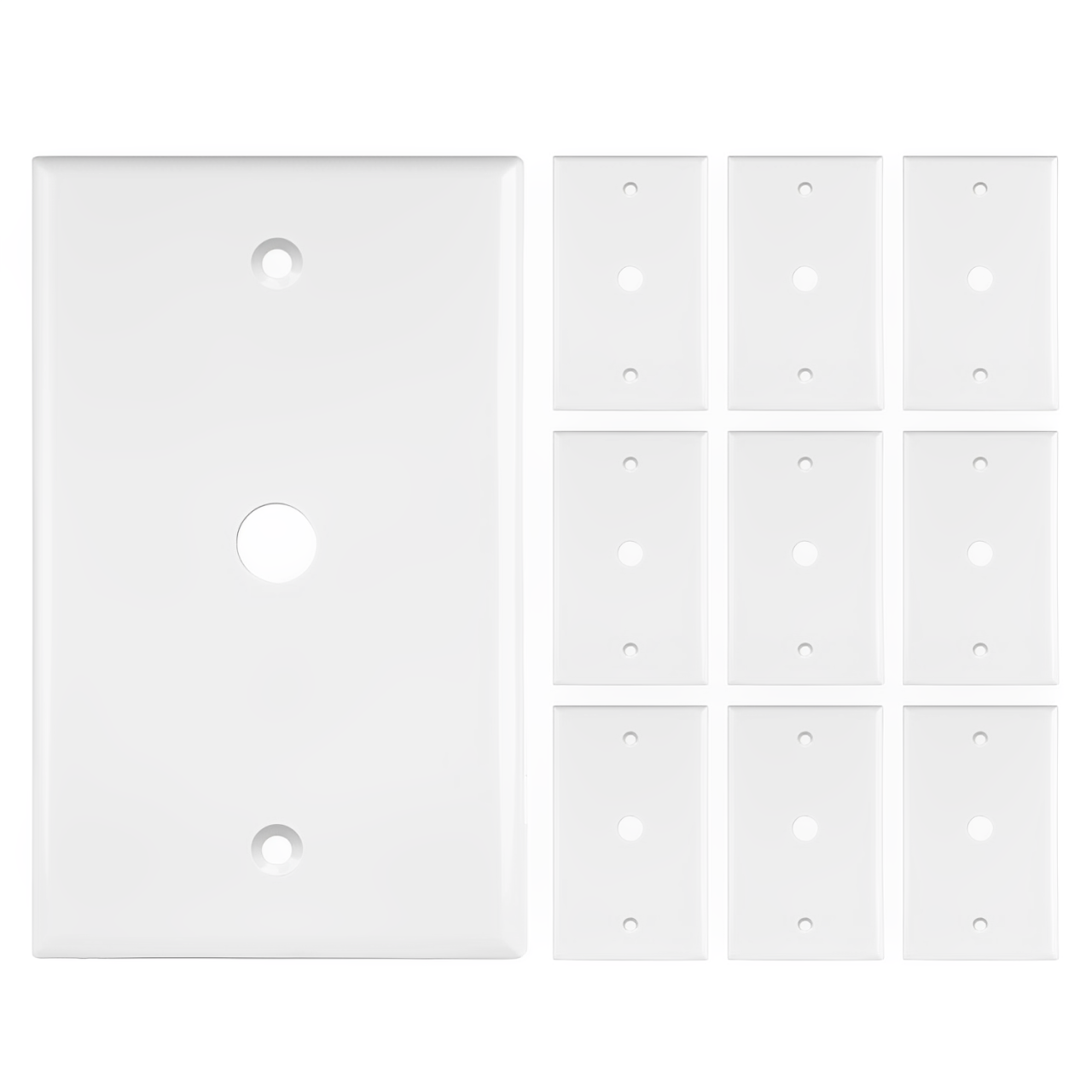 Enerlites Plastic Wall Plates 1-Gang Cable Wall Plate 0.406" Diameter