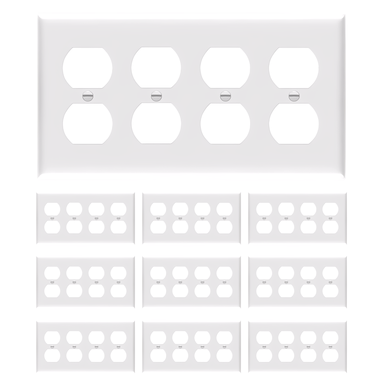 Enerlites Duplex Receptacle Four-Gang Wall Plate, Mid-Size