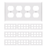 Enerlites Duplex Receptacle Four-Gang Wall Plate, Mid-Size