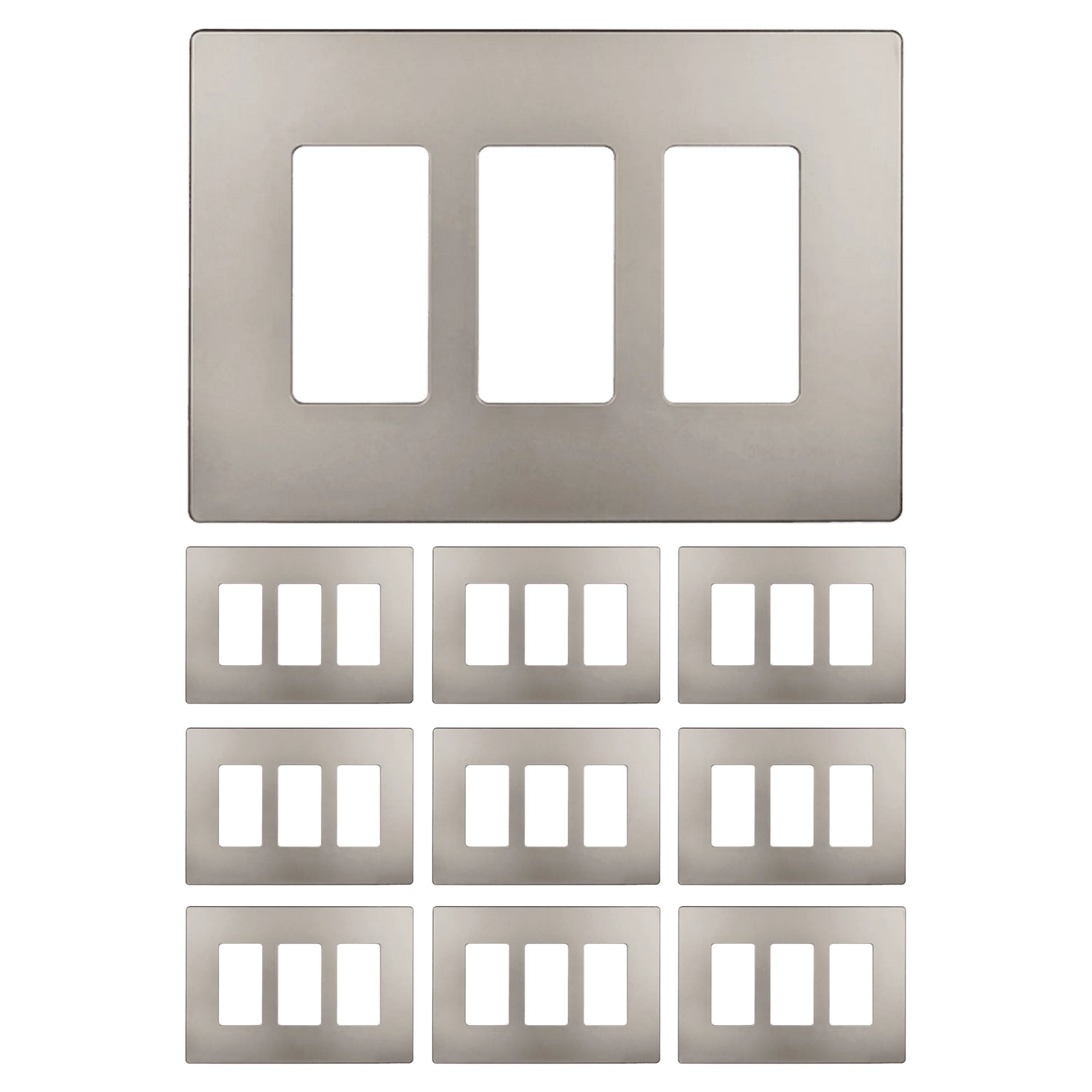 Enerlites Screwless Decorator/GFCI Three-Gang Wall Plate