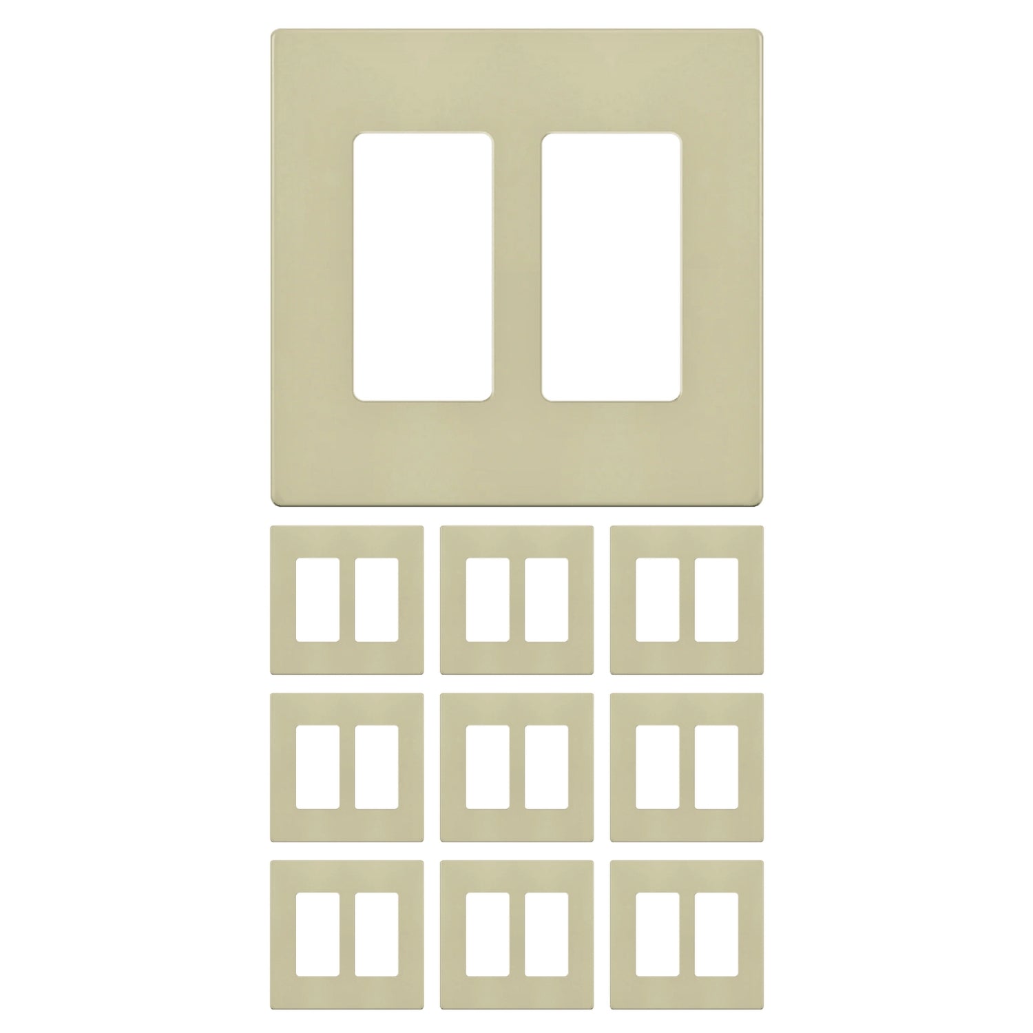 Enerlites Screwless Decorator/GFCI Two-Gang Wall Plate