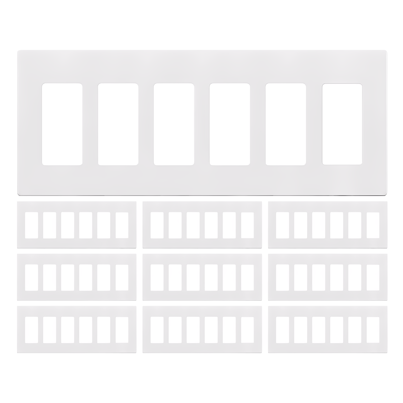 Enerlites Screwless Decorator/GFCI Six-Gang Wall Plate