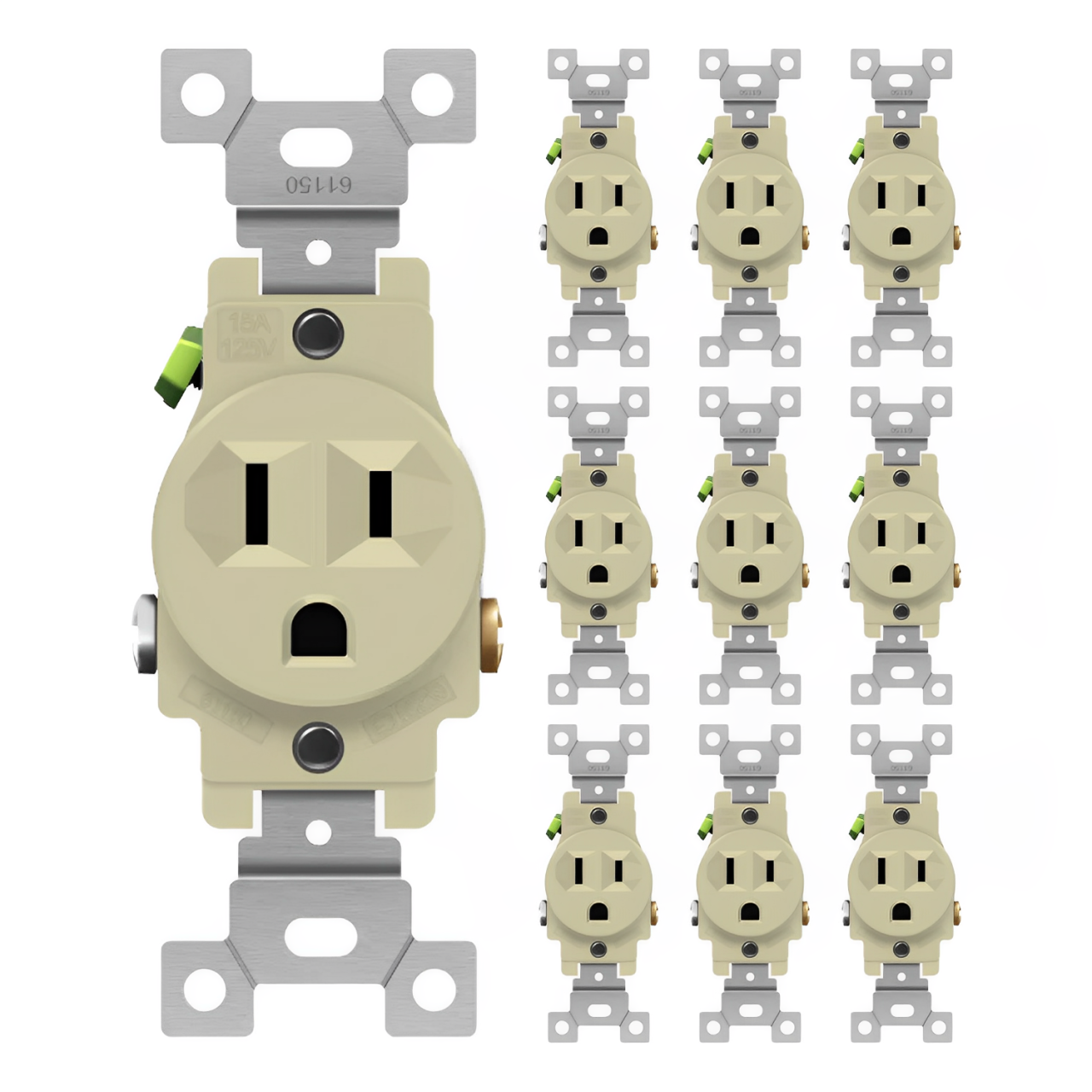 Enerlites Commercial Grade 15A Single Receptacle, 5-15R