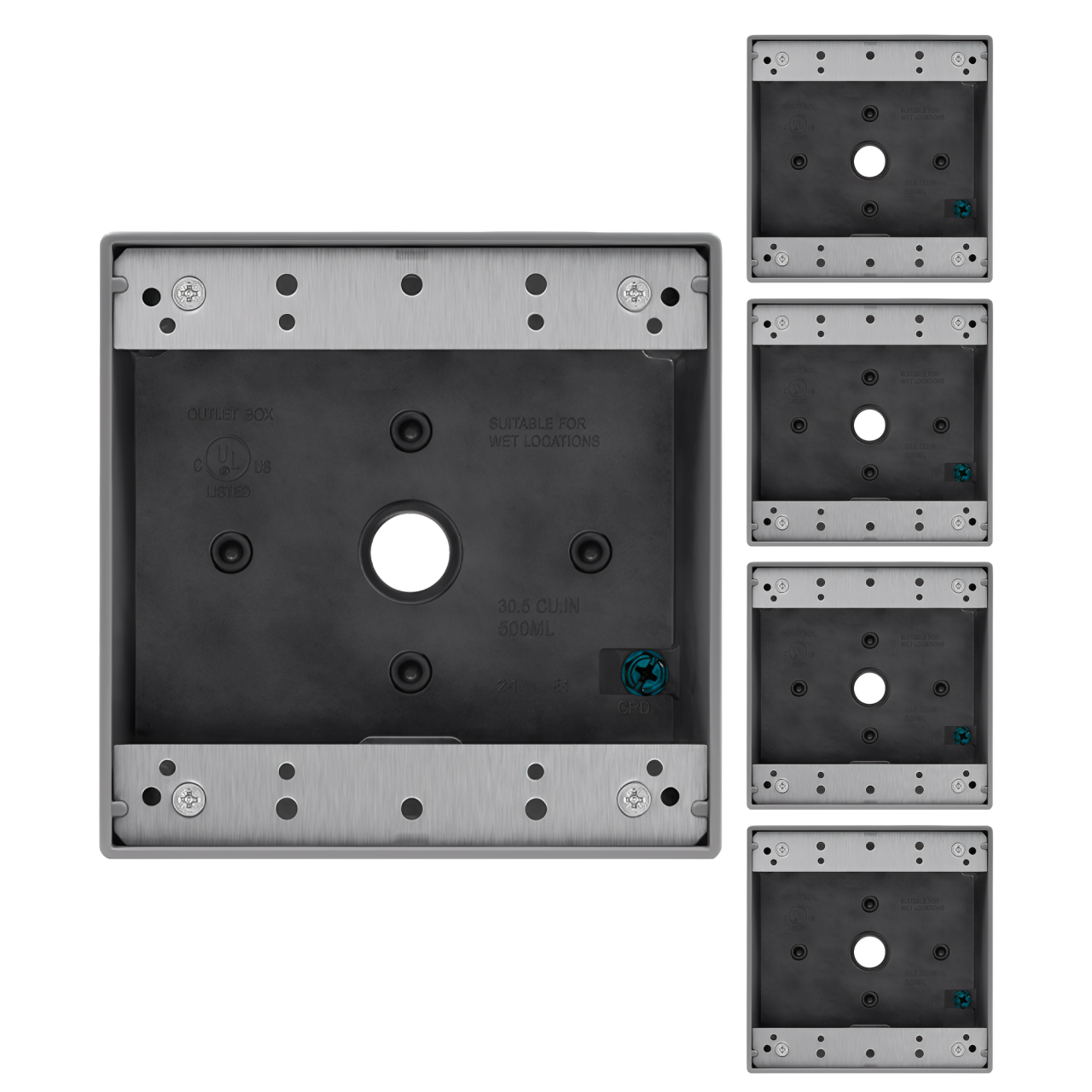 Enerlites 1/2 in. 2-Gang 3-Holes Weatherproof Box