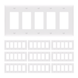 Enerlites Decorator/GFCI Five-Gang Wall Plate, Mid-Size