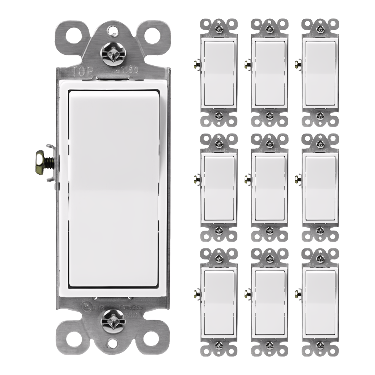 Enerlites Residential Grade Decorator Switch with Back Light, Single Pole