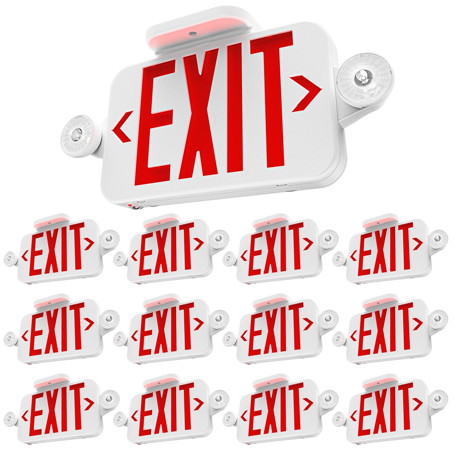 2 Round Head LED Exit Sign (Red)