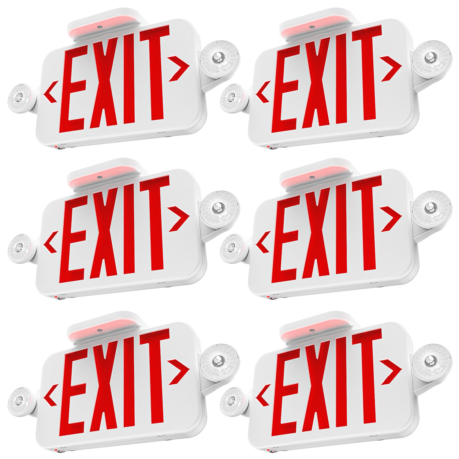 2 Round Head LED Exit Sign (Red)