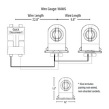 Wiring Harness for Single-End, Non-Shunted Tombstones, T8/T12 Socket