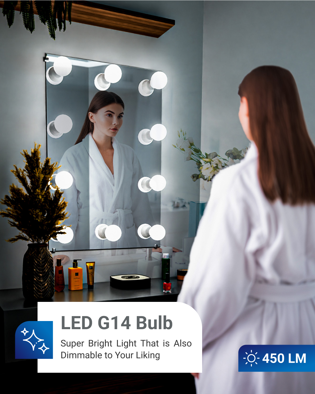 G14 LED Candelabra Bulb, 450 Lumens