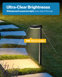 LED Solar Sidewalk Lights, Dusk to Dawn Photocell, 100 Lumens