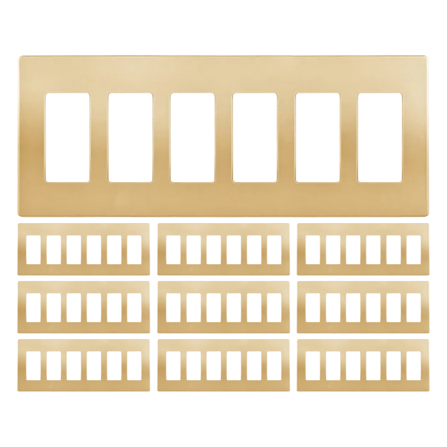 Enerlites Screwless Decorator/GFCI Six-Gang Wall Plate
