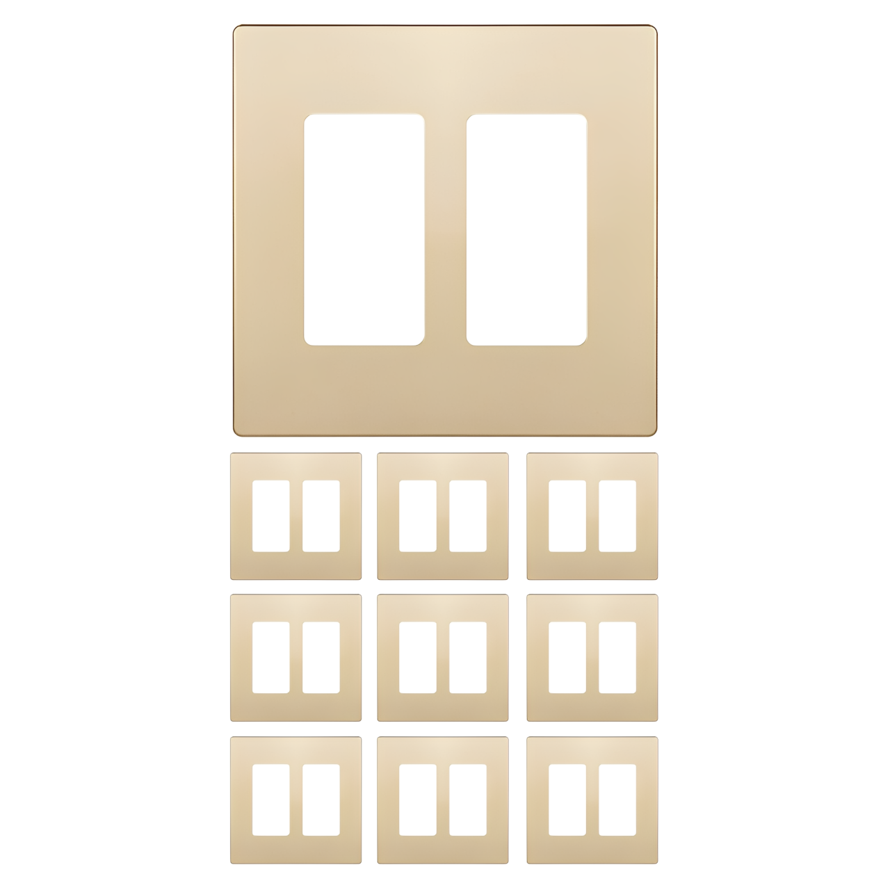 Enerlites Screwless Decorator/GFCI Two-Gang Wall Plate