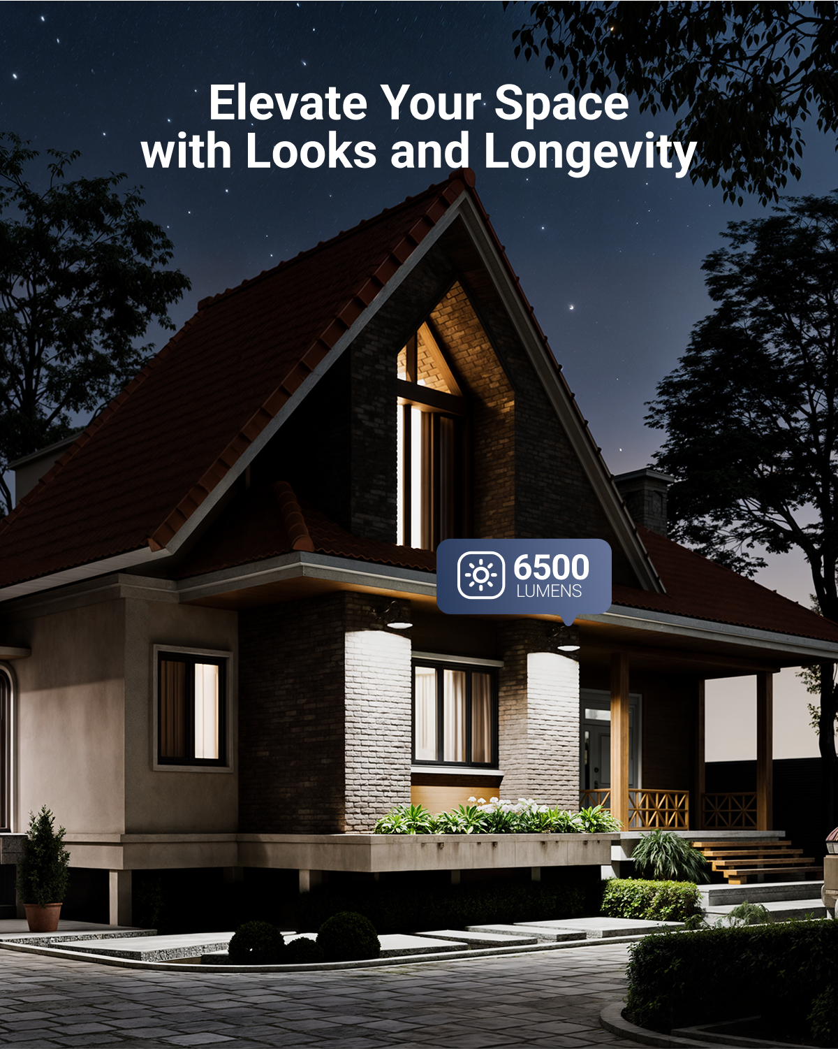 Sunco's Gooseneck Barn Light has an output of 6500 lumens and bright enough for night time
