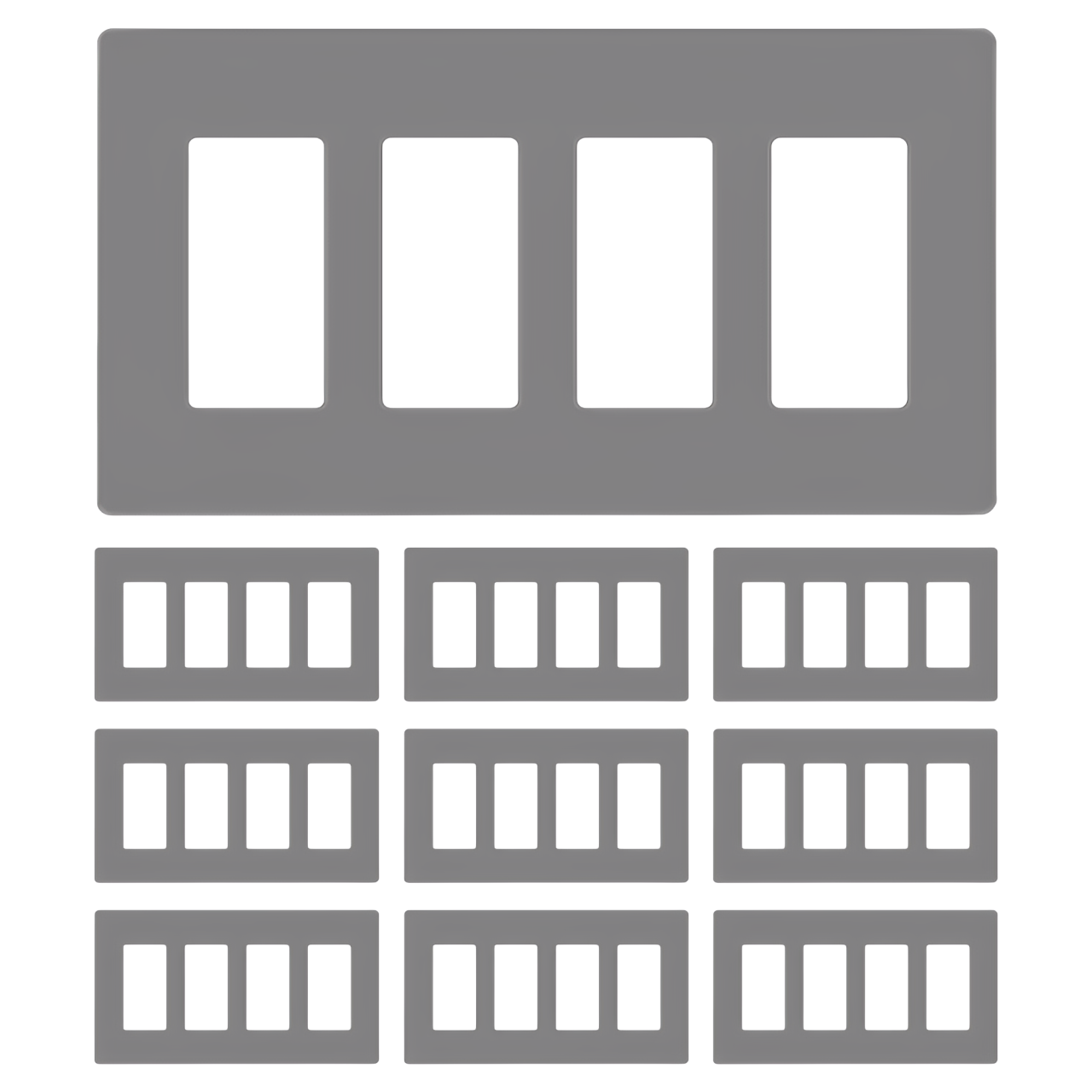 Enerlites Screwless Decorator/GFCI Four-Gang Wall Plate
