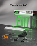 Easily install the exit sign with the provided accessories and components.
