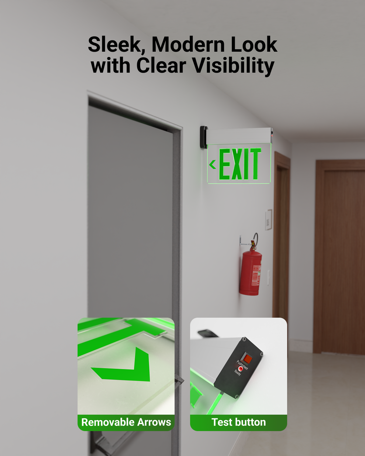Our emergency exit sign is designed for safety needs at offices, schools, retail spaces, and everything in between.