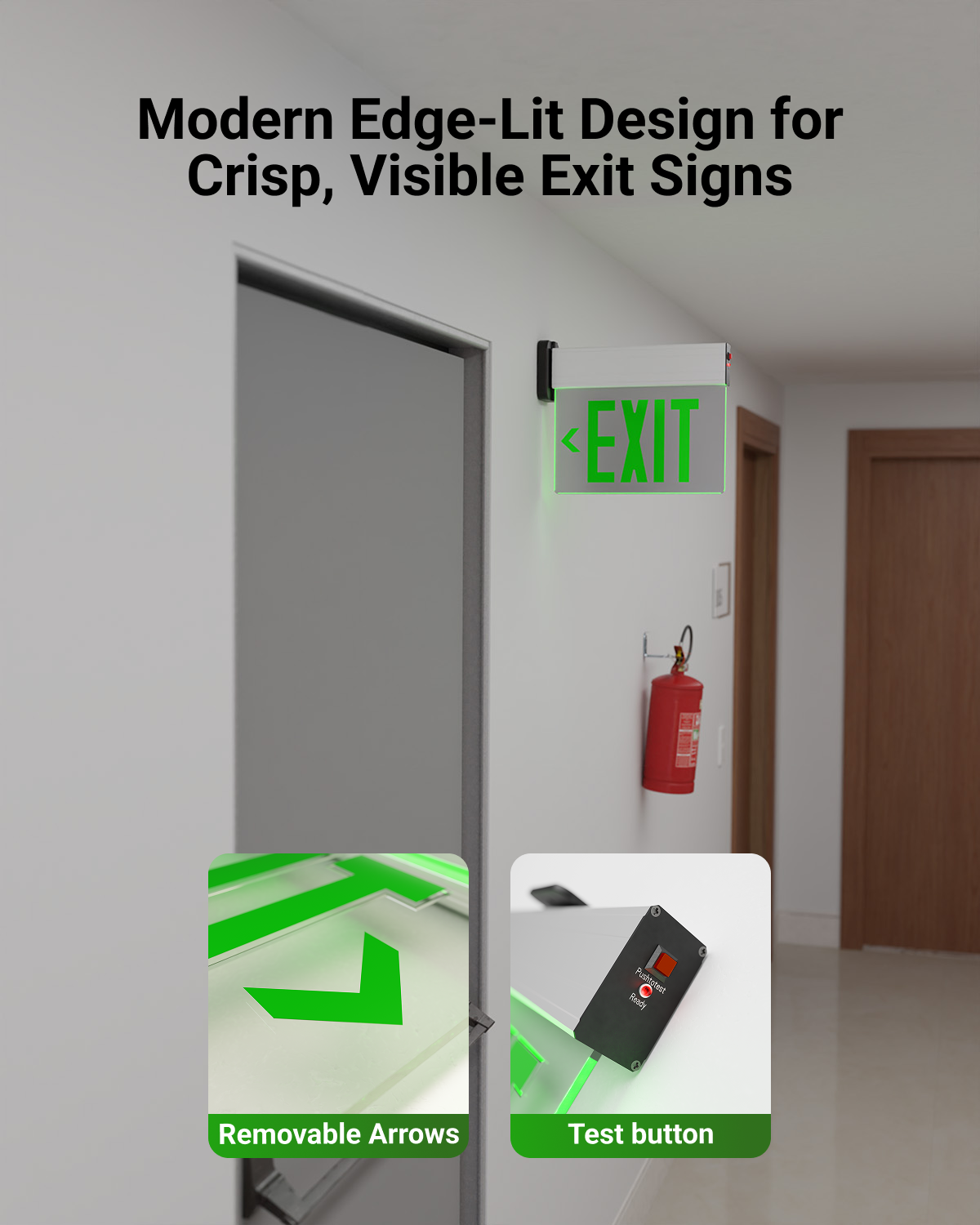 Our emergency exit sign is designed for safety needs at offices, schools, retail spaces, and everything in between.