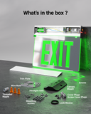 Easily install the exit sign with the provided accessories and components.