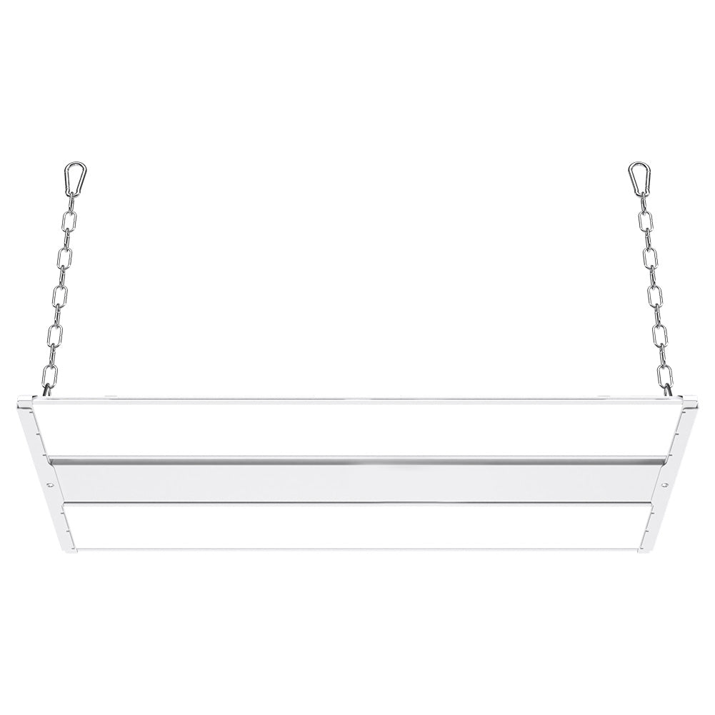 Installation is simple and effortless with durable hanging chains and V hooks.