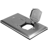 Enerlites 1-Gang Nickel Floor Box Cover With Flip Lid