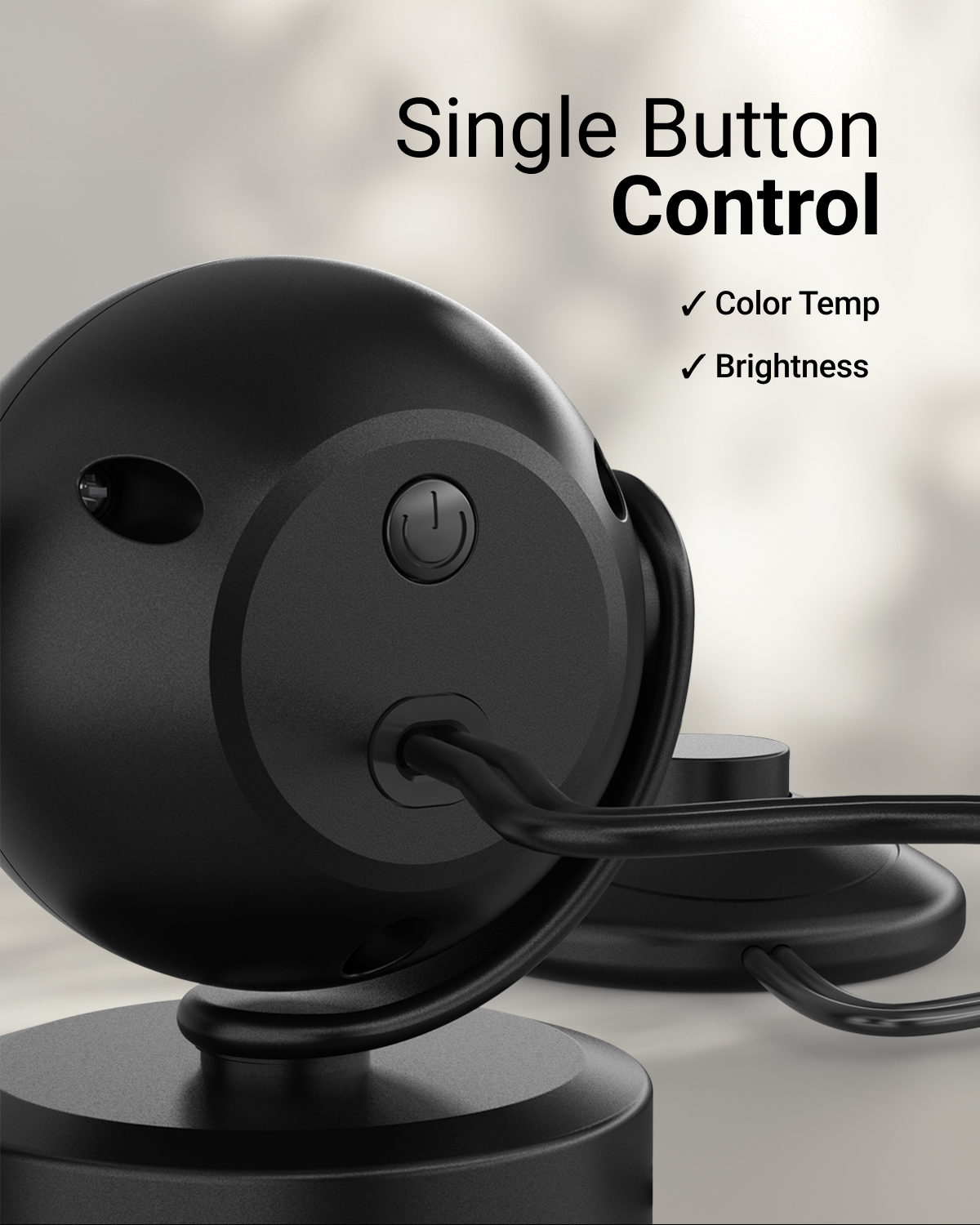 LED Black Orb Spotlight, Selectable CCT, 300 Lumens