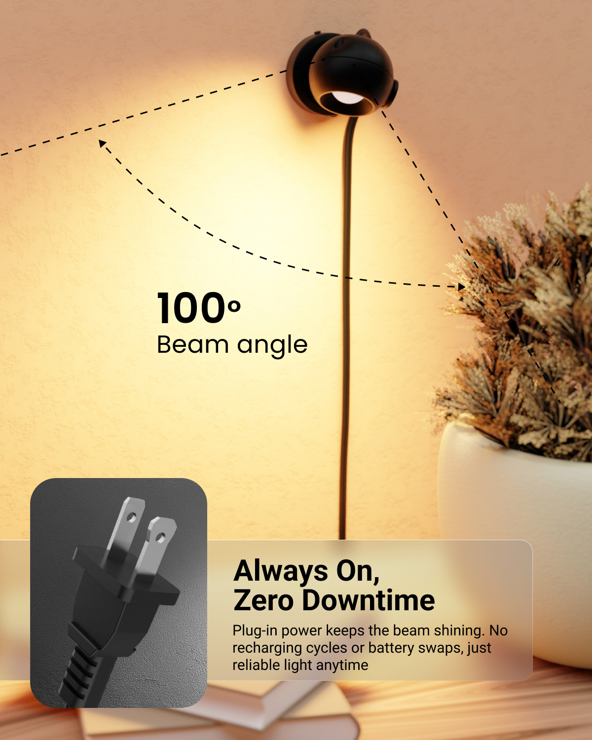 LED Black Orb Spotlight, Selectable CCT, 300 Lumens