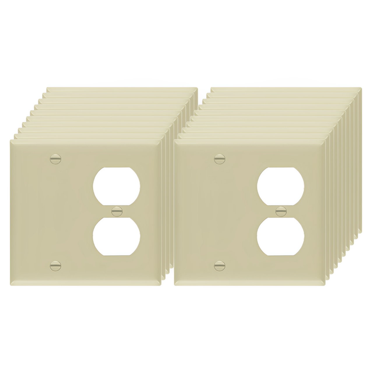 Enerlites Combination Two-Gang Wall Plate – Blank and Duplex Receptacle