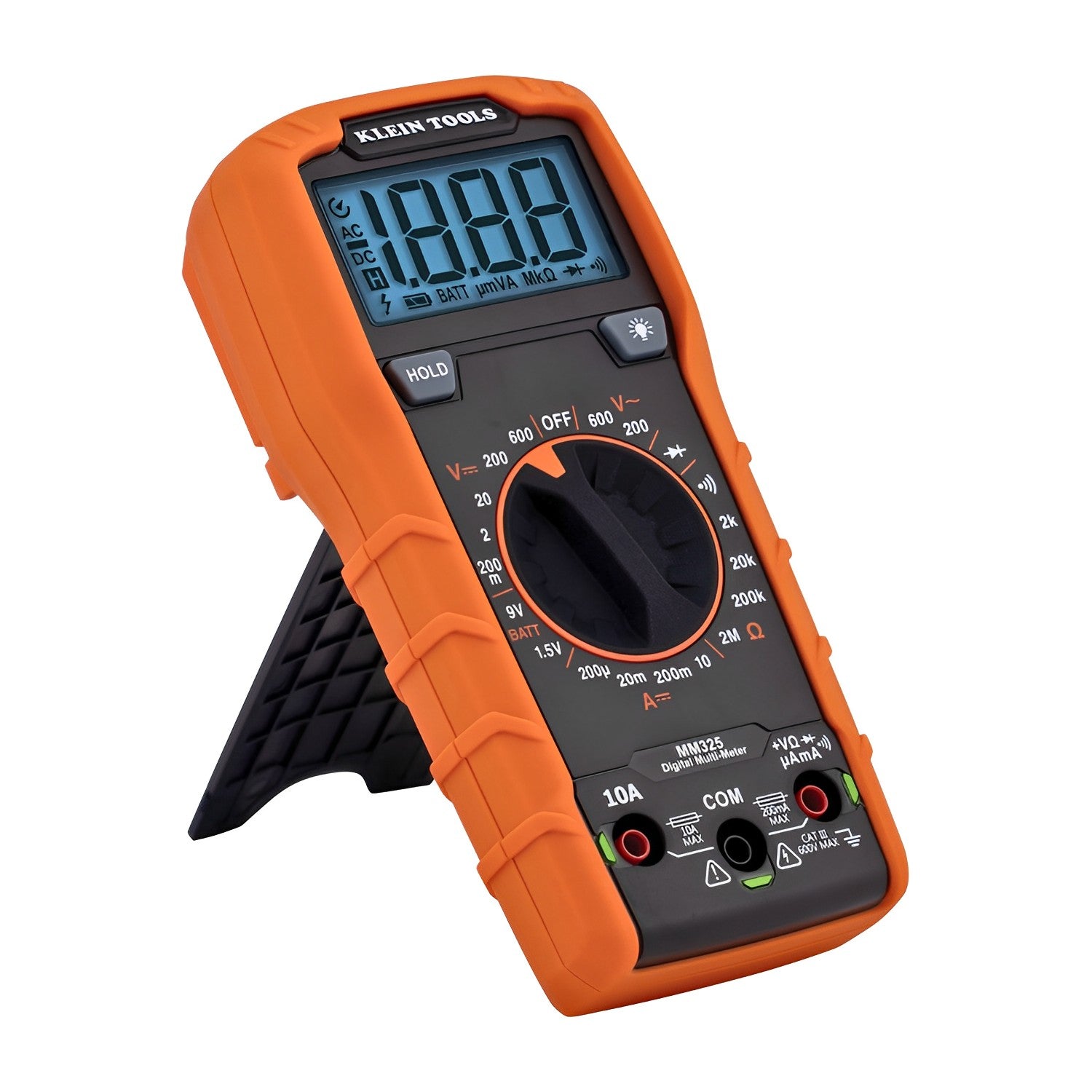 Klein Tools Digital Multimeter, Manual-Ranging, 10A/600V, 2000 Display Counts, 2 Mohms