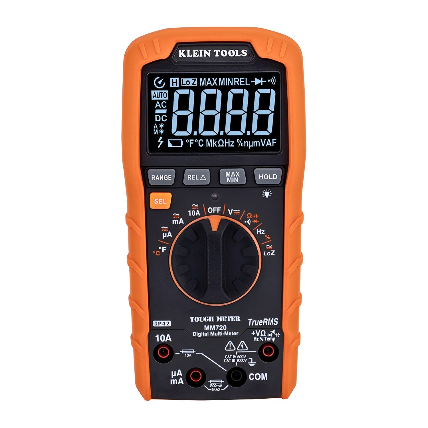 Klein Tools MM720 Digital Multimeter, Auto-Ranging TRMS, Low Impedance (LoZ), 1000V AC/DC Voltage, 10A AC/DC Current, 60 MOhms Resistance