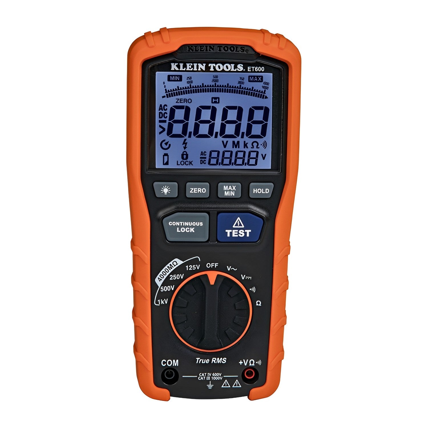 Klein Tools Insulation Resistance Tester, TRMS Auto-Ranging, 1000V, 4000 Mohms