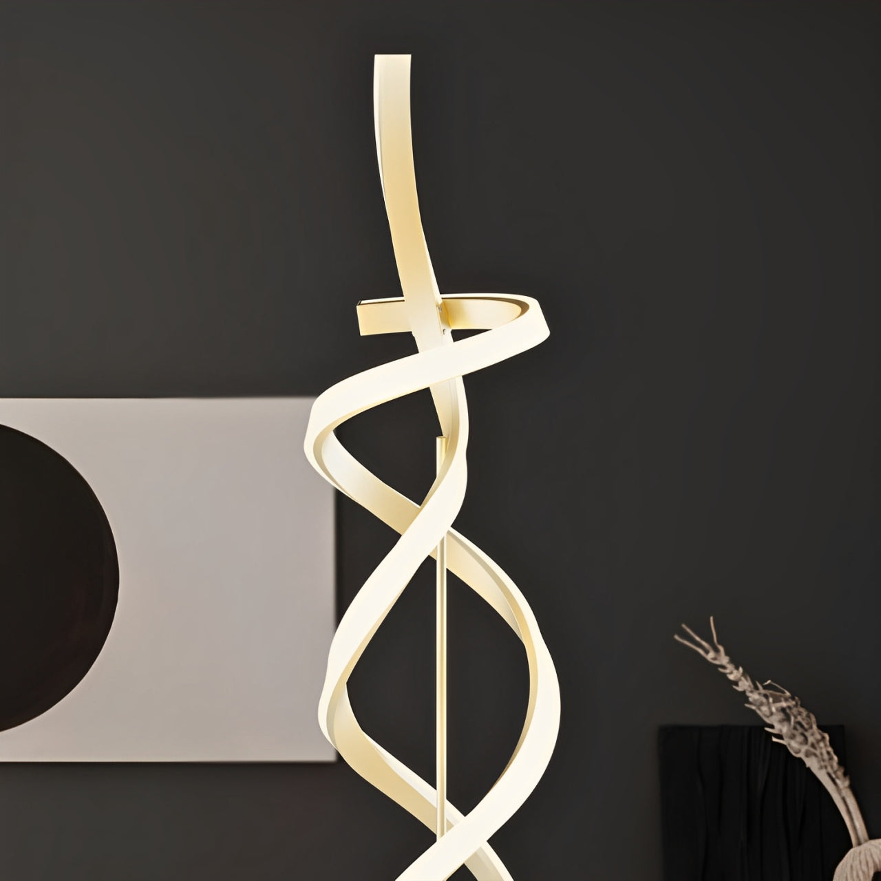 55" Matte Gold LED Floor Lamp, 2400 Lumens