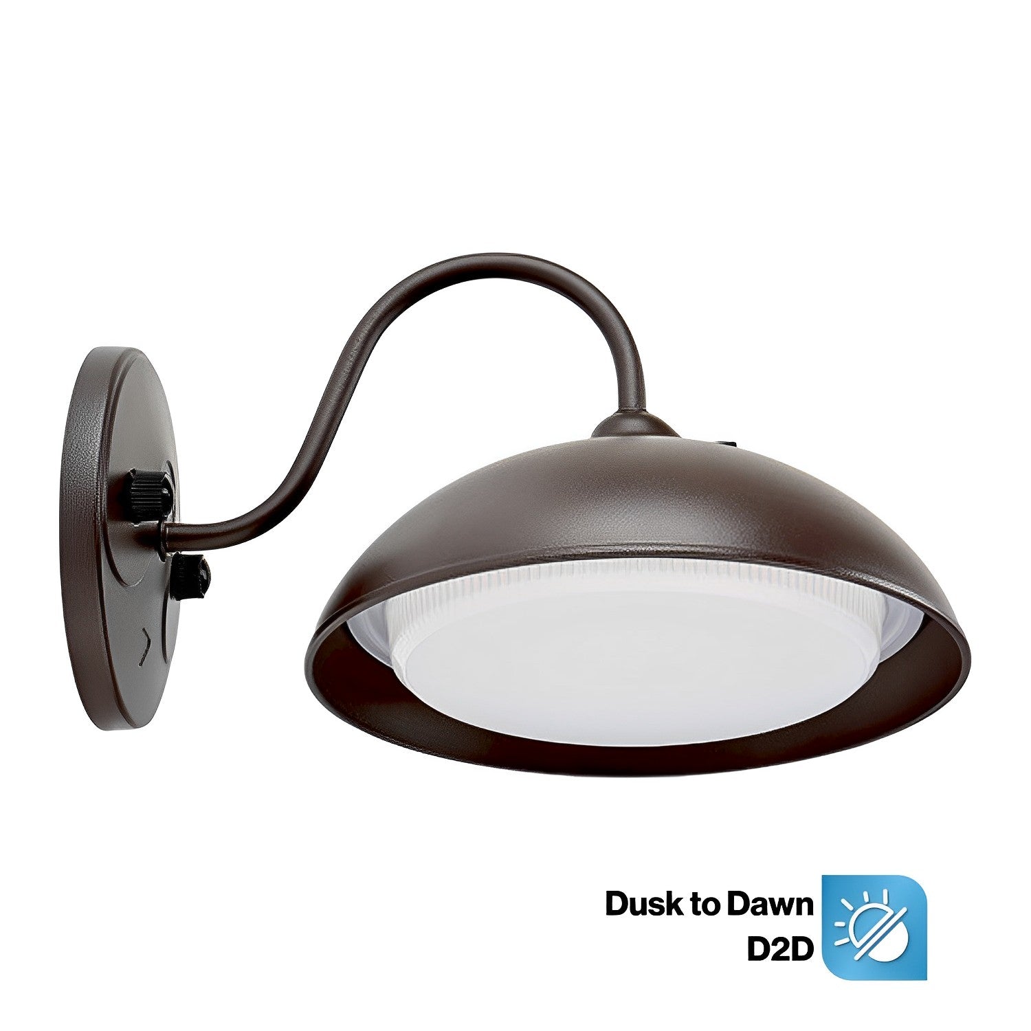 LED Gooseneck Wall Sconce, Dusk to Dawn Photocell, 3000 Lumens