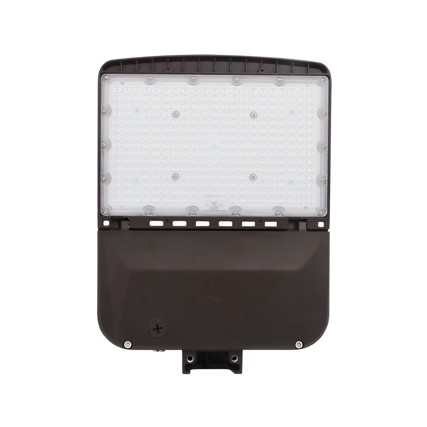 Front view of parking lot light fixture or led pole light