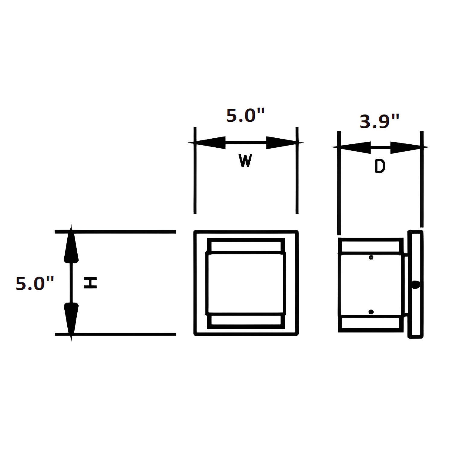 Dimension of black wall sconce or vanity sconce