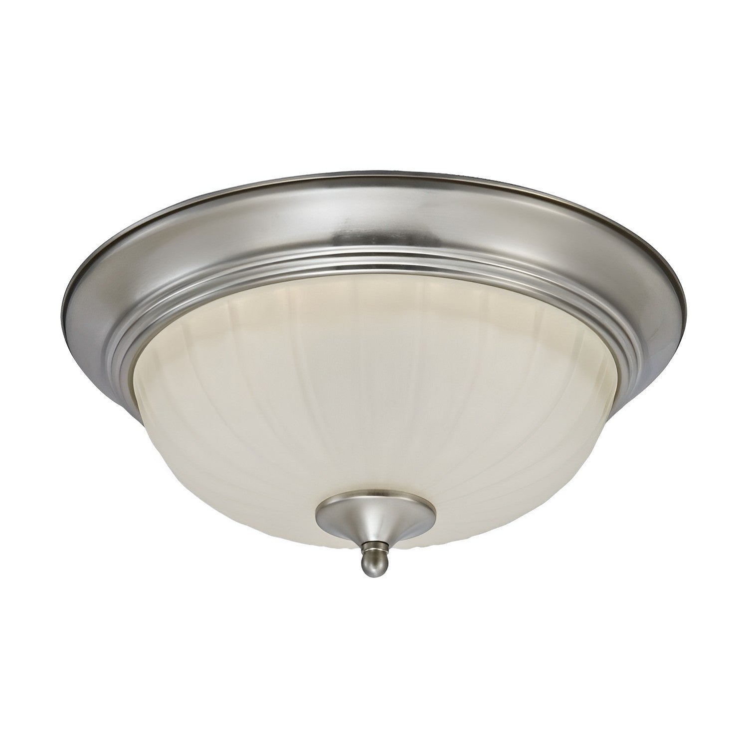 LED Ceiling Light Fixture - 15 Inch - 23W - 2000 Lumens - 4000K Cool White CCT - Satin Nickel Finish - Round Light Fixture for Kitchen Bathroom Shower
