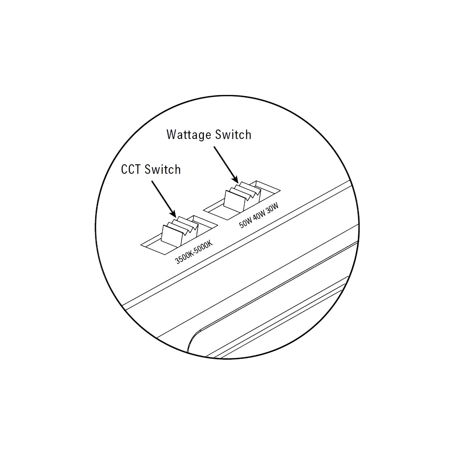 CCT and Wattage Switches of 2x4 led flat panel or ceiling mount ceiling light