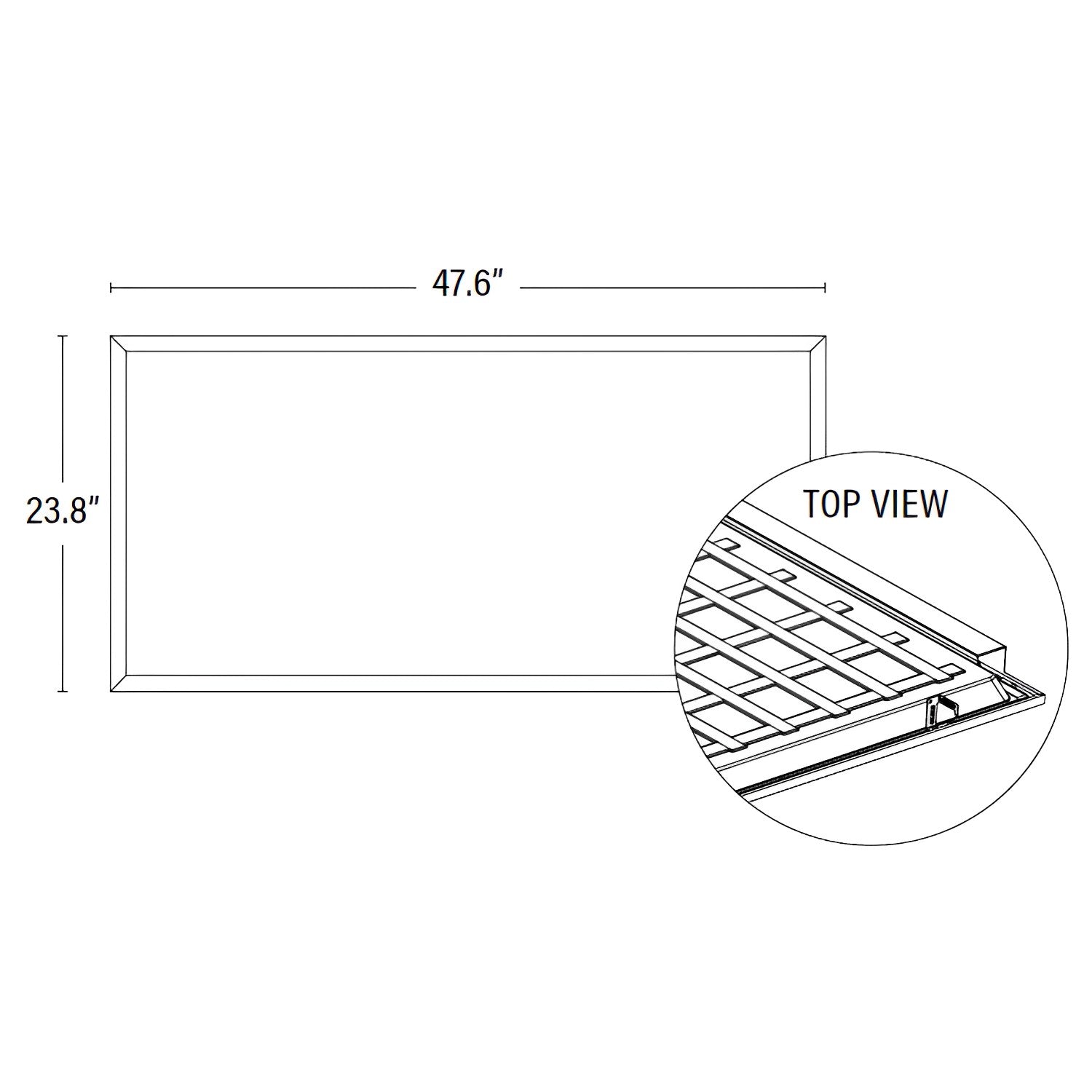 Dimension of ceiling light or led light fixture with top view
