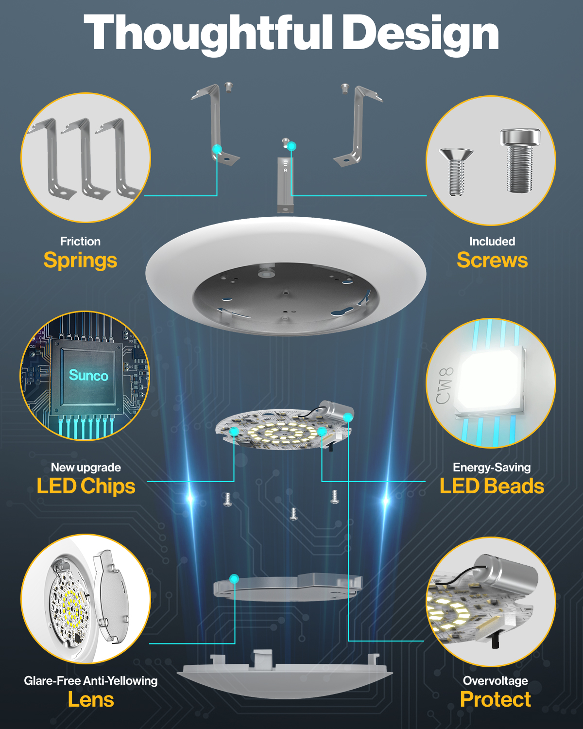 Designed with a smooth, reflective surface that maximizes beam spread.