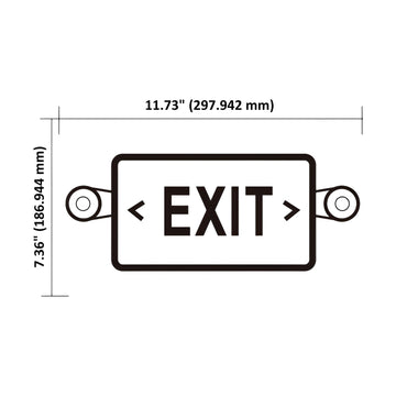 2 Round Head LED Exit Sign (Green)