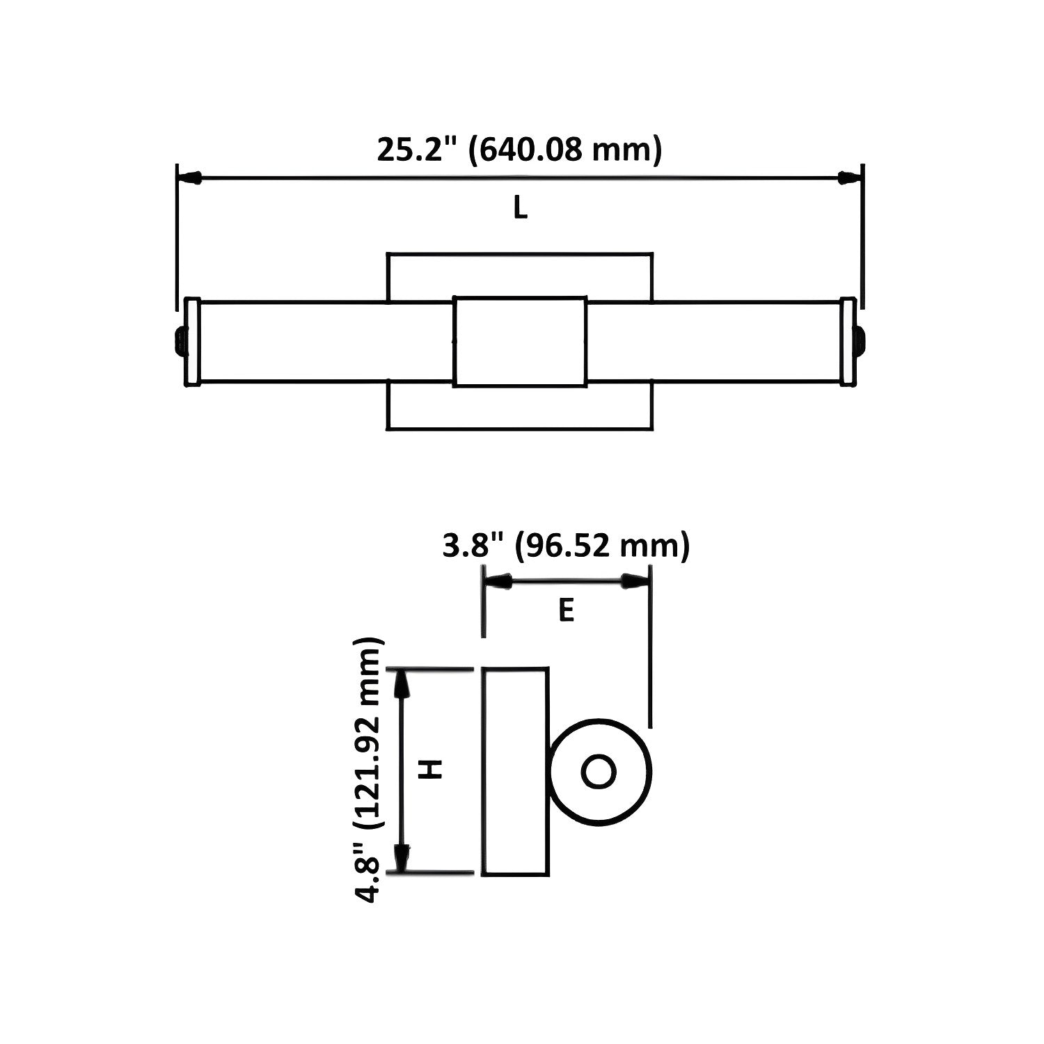 LED Satin Nickel Vanity Light, 25.2" Wide, Selectable CCT, FL5524D-C Series