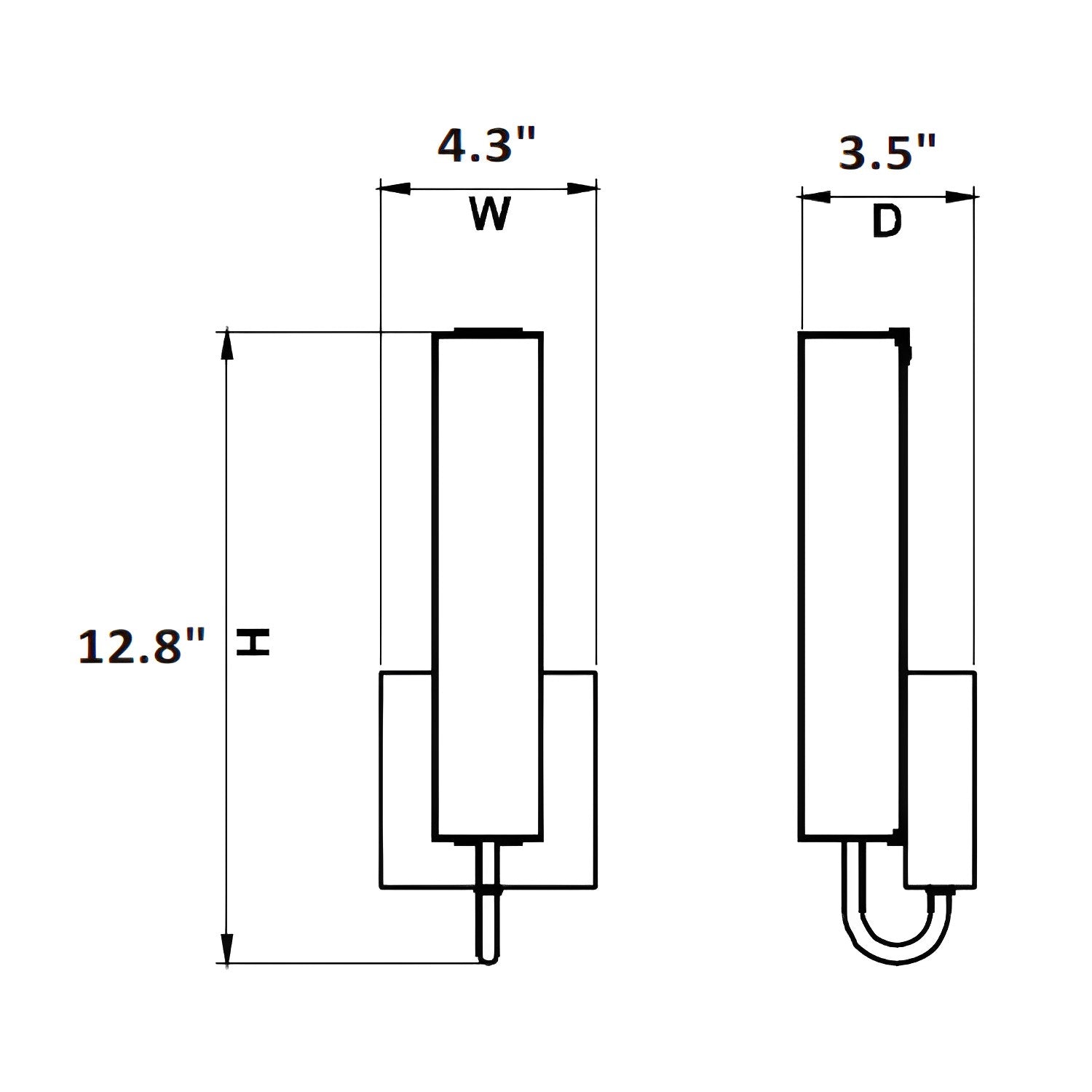 Dimension of wall light fixture or hallway light living room sconces