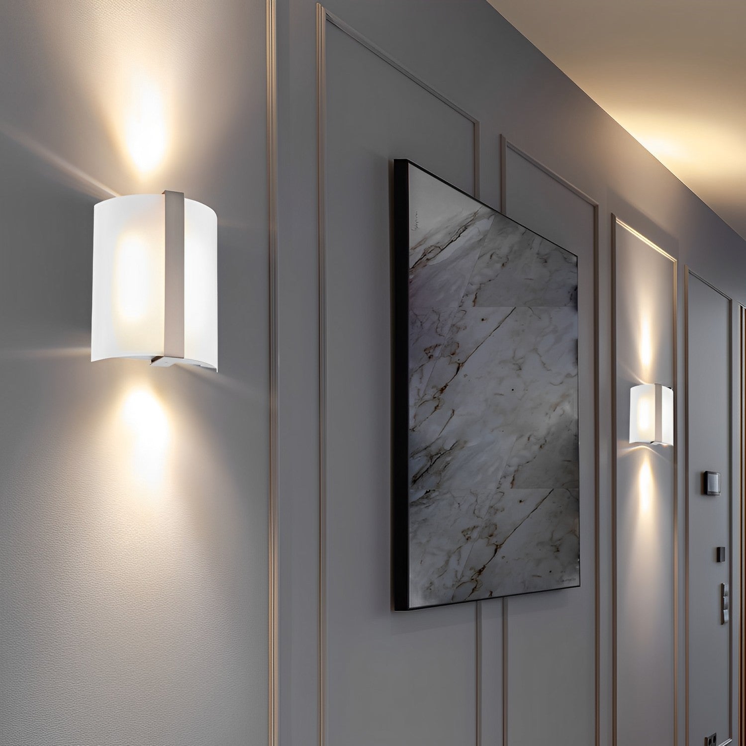 LED Satin Nickel Wall Sconce, 15W, Thalia, 1300 Lumens