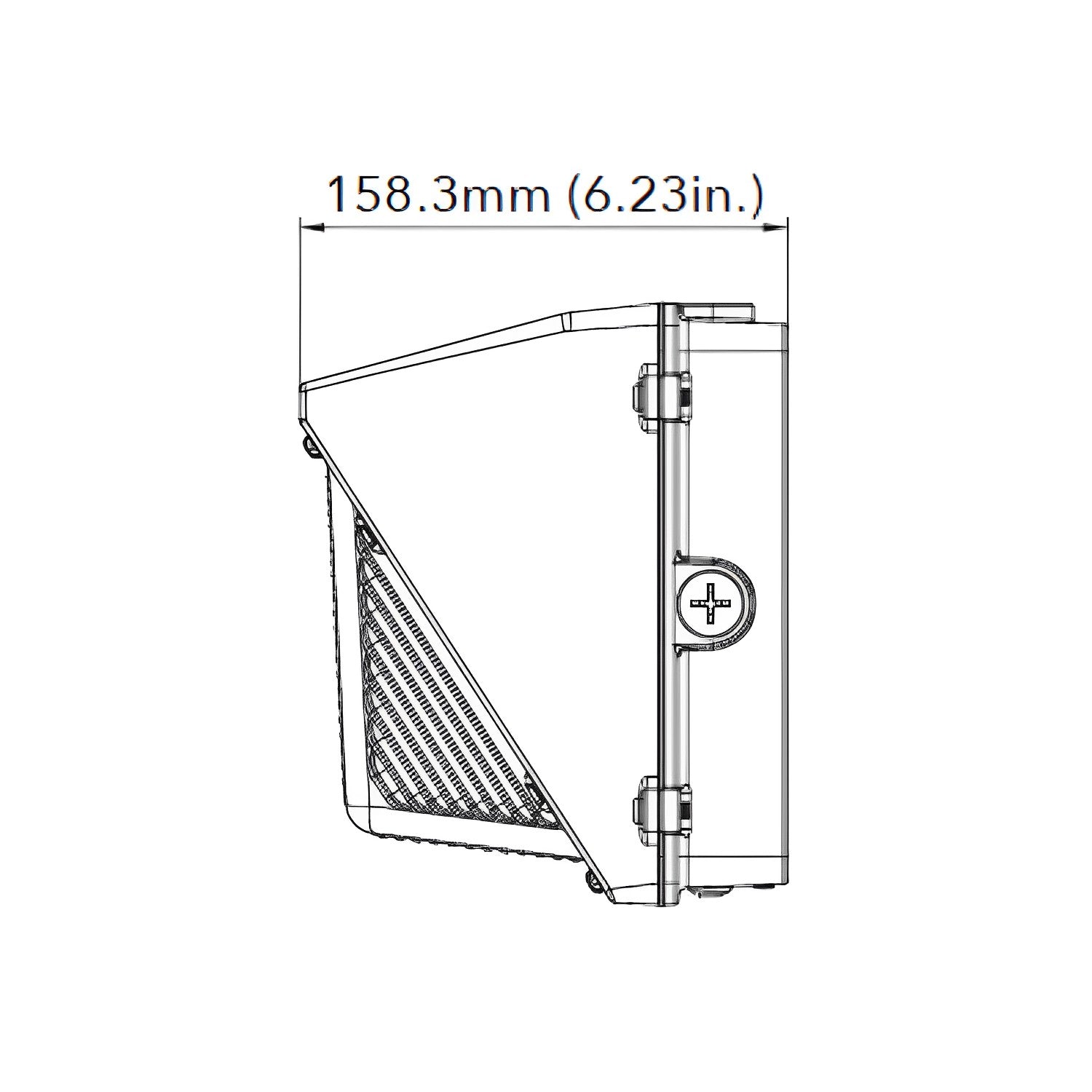 Side Dimension of led wallpack, led parking lot light  or outdoor wall light